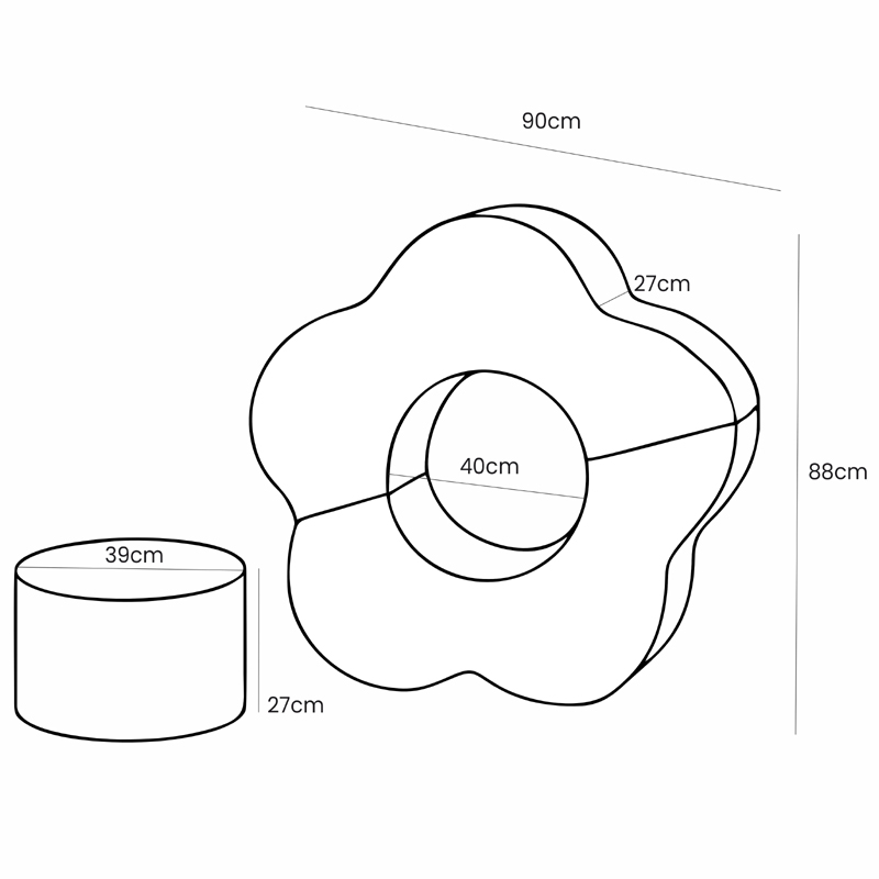 flower shape penova zostava 3 elementy bearly