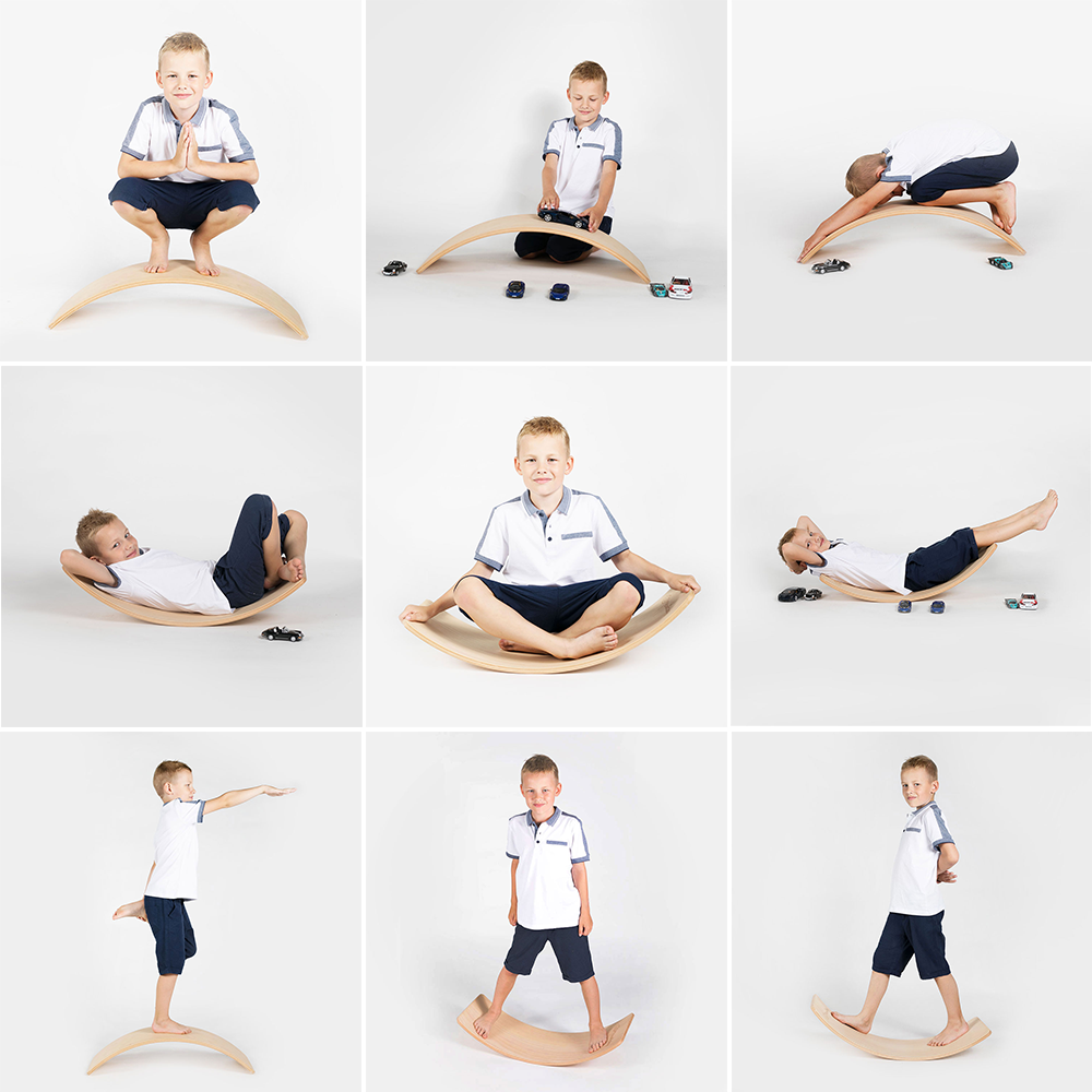 Drevená balančná doska pre deti MeowBaby Balance Board - balančná doska pre deti