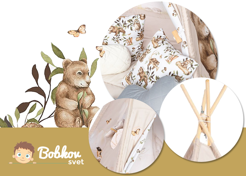 teepee detsky stan pre deti luxus kolaz detaily m