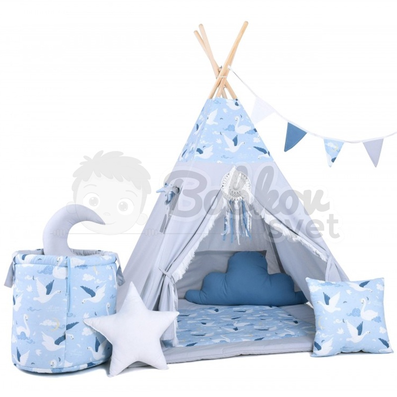 Teepee stan pre deti set s príslušenstvom - Labutí vietor