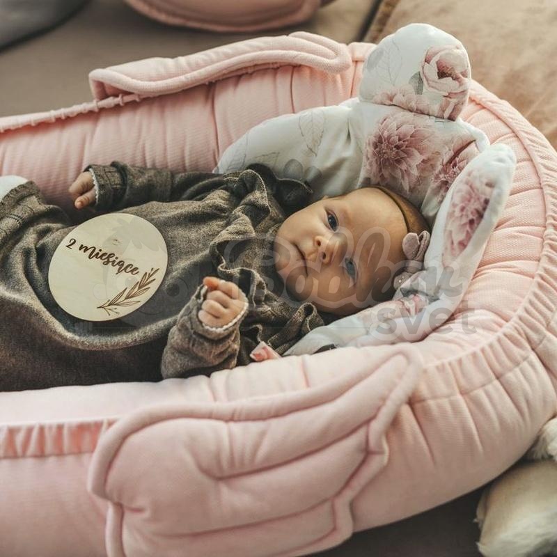 Zamatové hniezdo pre bábätko DAMANI edícia ANGEL - sivé