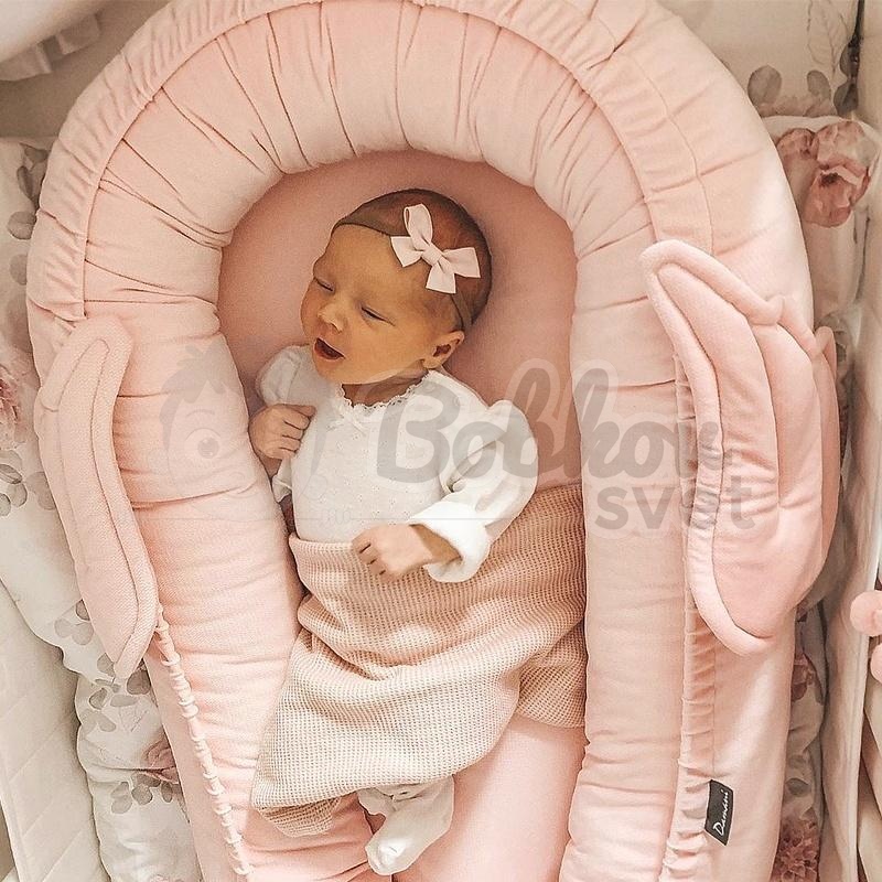 Zamatové hniezdo pre bábätko DAMANI edícia ANGEL - ružové