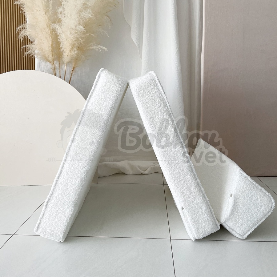 Rozkladacie detské kreslo SHEEP / BOUCLE s opierkou hlavy - WHITE