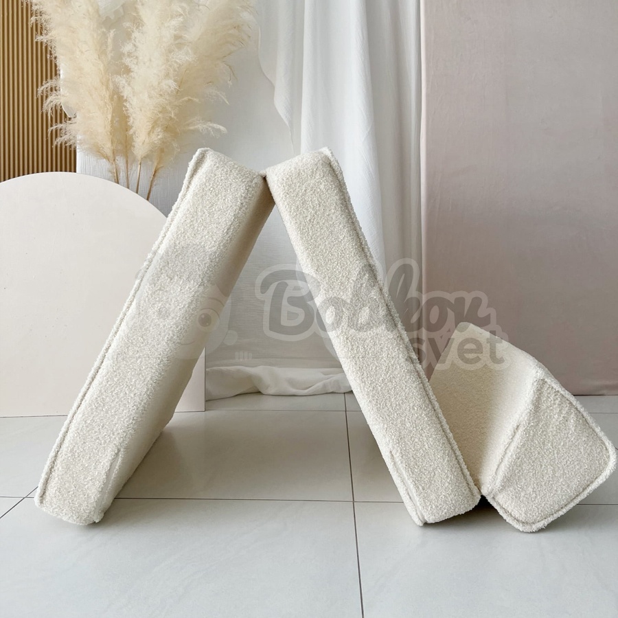 Rozkladacie detské kreslo SHEEP / BOUCLE s opierkou hlavy - CREAM