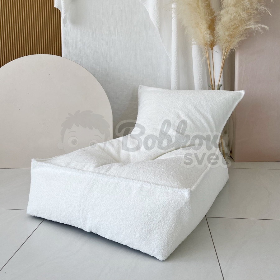 Sedací vak pre deti SHEEP / BOUCLE puf 80 cm - biely