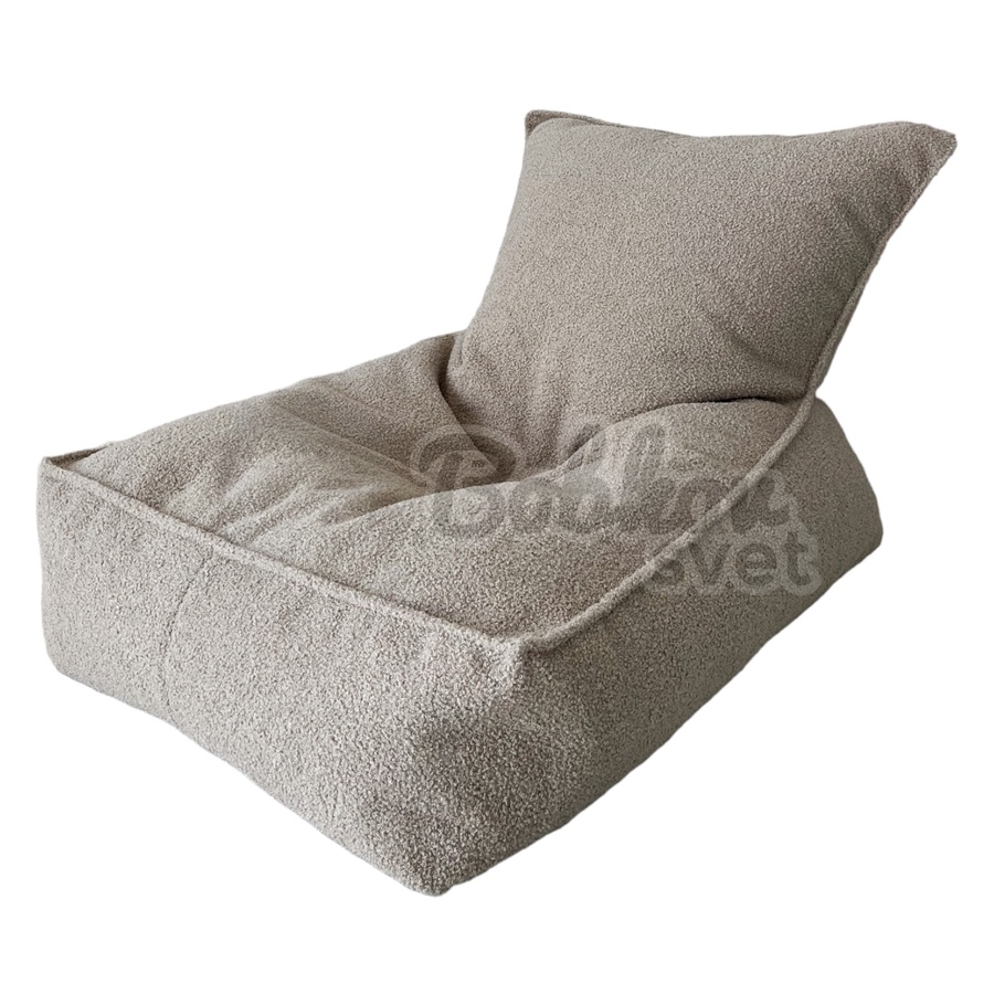 Sedací vak pre deti SHEEP / BOUCLE puf 80 cm - svetlohnedý