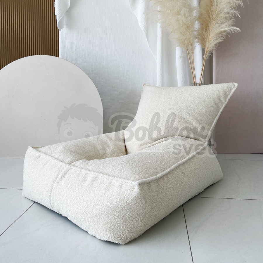 Sedací vak pre deti SHEEP / BOUCLE puf 80 cm - krémový