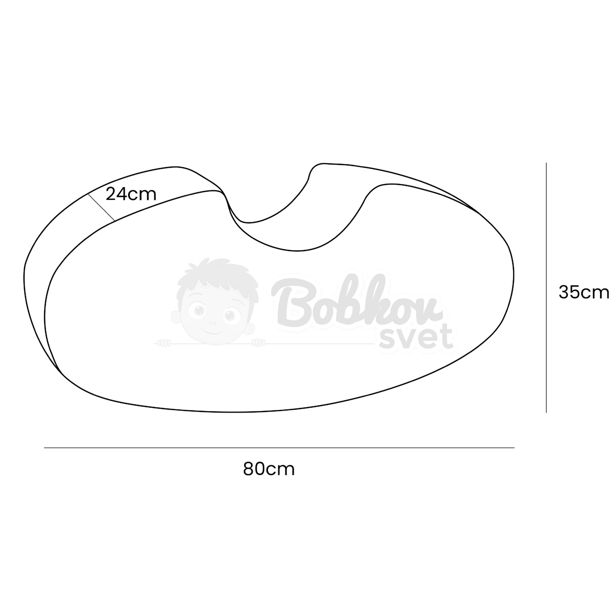 Detský penový taburet / hojdačka Bean Shape - Corduroy Estetic KHAKI