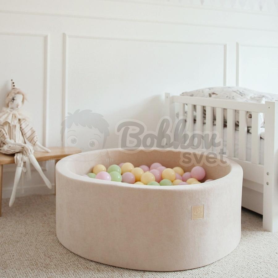 Detský suchý bazén EXCLUSIVE MeowBaby® ZAMAT model Spring s guličkami 250 ks (90x40cm)