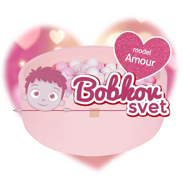 Detský suchý bazén EXCLUSIVE MeowBaby® model Amour s guličkami 250 ks (90x30cm)