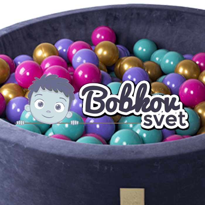 Detský suchý bazén EXCLUSIVE MeowBaby® ZAMAT model Flower s guličkami 250 ks (90x40cm)
