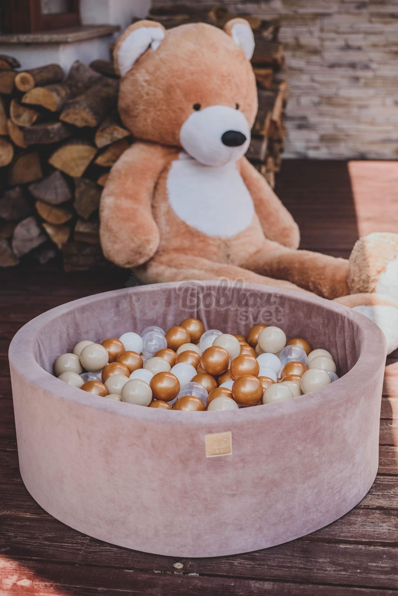Detský suchý bazén EXCLUSIVE MeowBaby® ZAMAT model Teddy Bear s guličkami 250 ks (90x40cm)