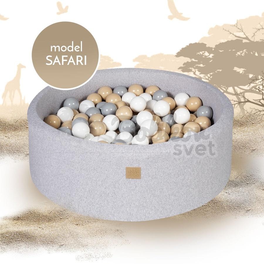 Detský suchý bazén EXCLUSIVE MeowBaby® model Safari s guličkami 250 ks (90x30cm)
