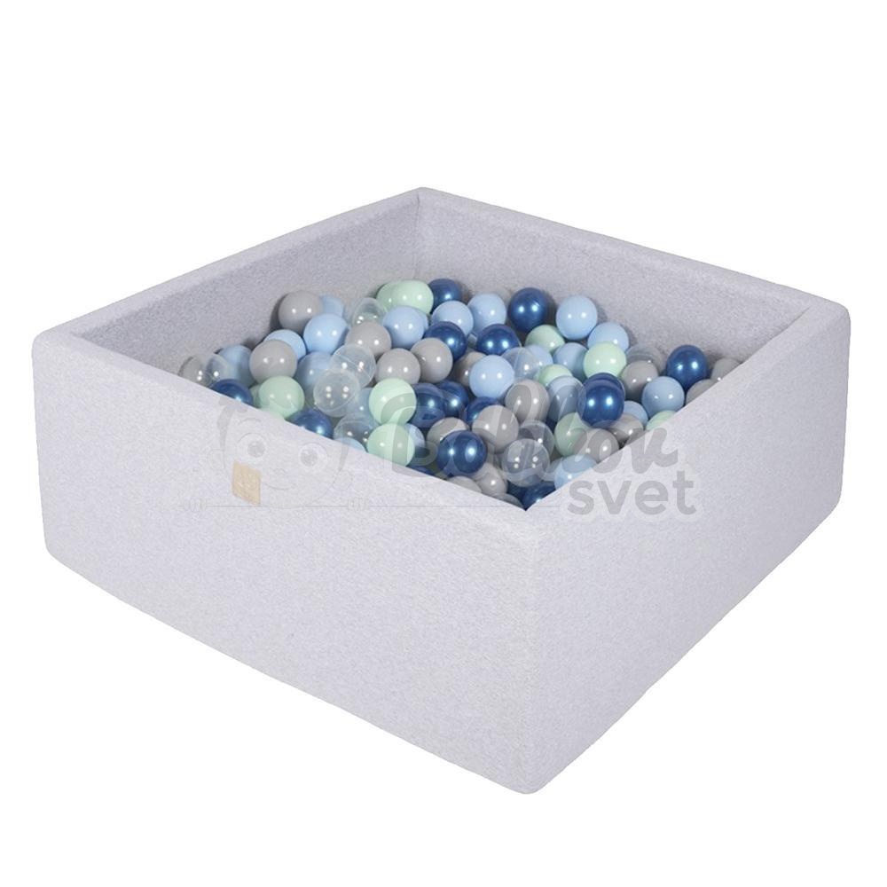 Štvorcový suchý bazénik EXCLUSIVE - model Blue Lagoon s guličkami až 300 ks (90x90x40cm)