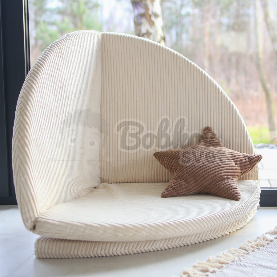 Skladacia hracia podložka Ø 130 cm HARD Corduroy - beige
