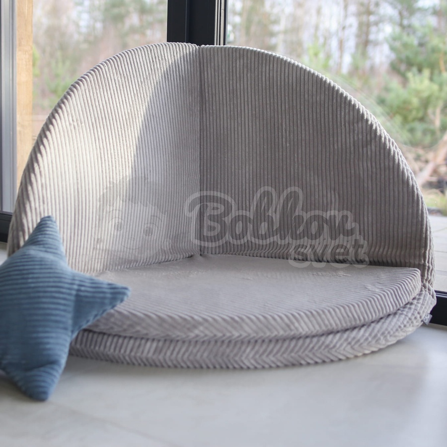Skladacia hracia podložka Ø 130 cm HARD Corduroy - grey