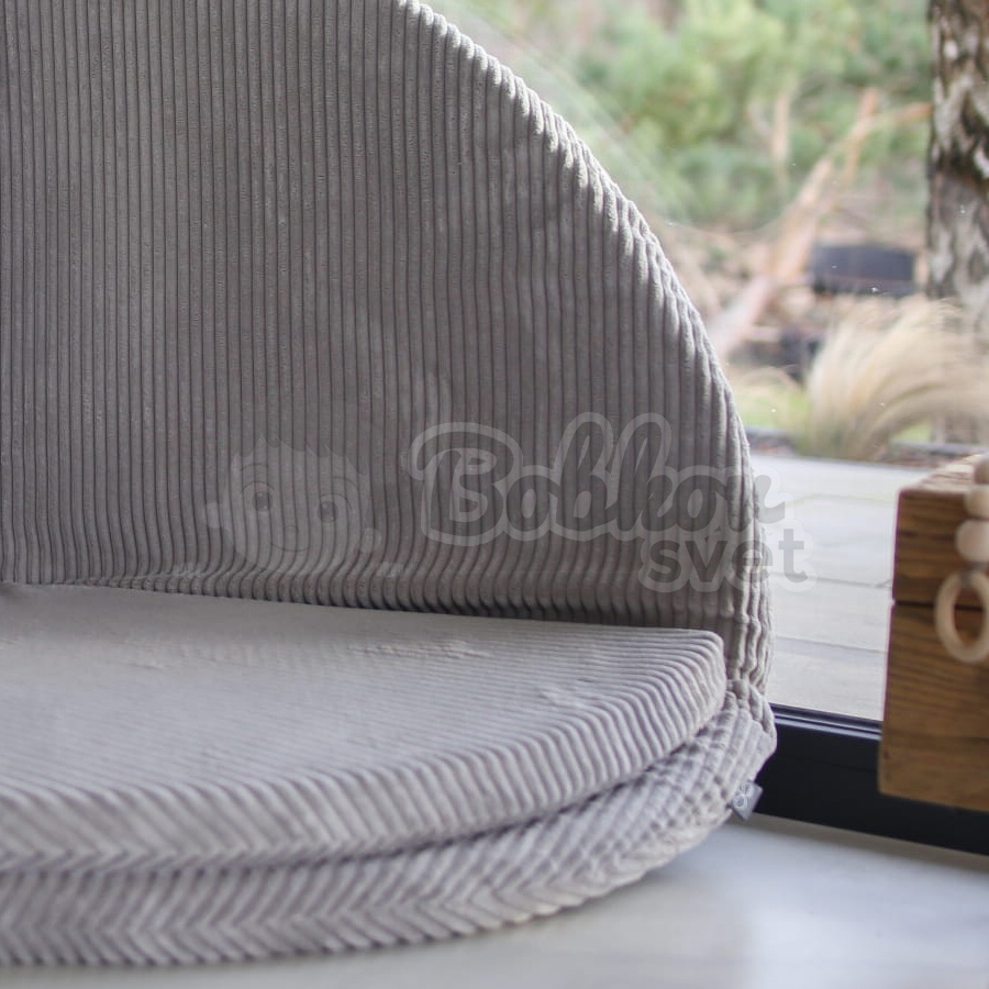 Skladacia hracia podložka Ø 130 cm HARD Corduroy - grey