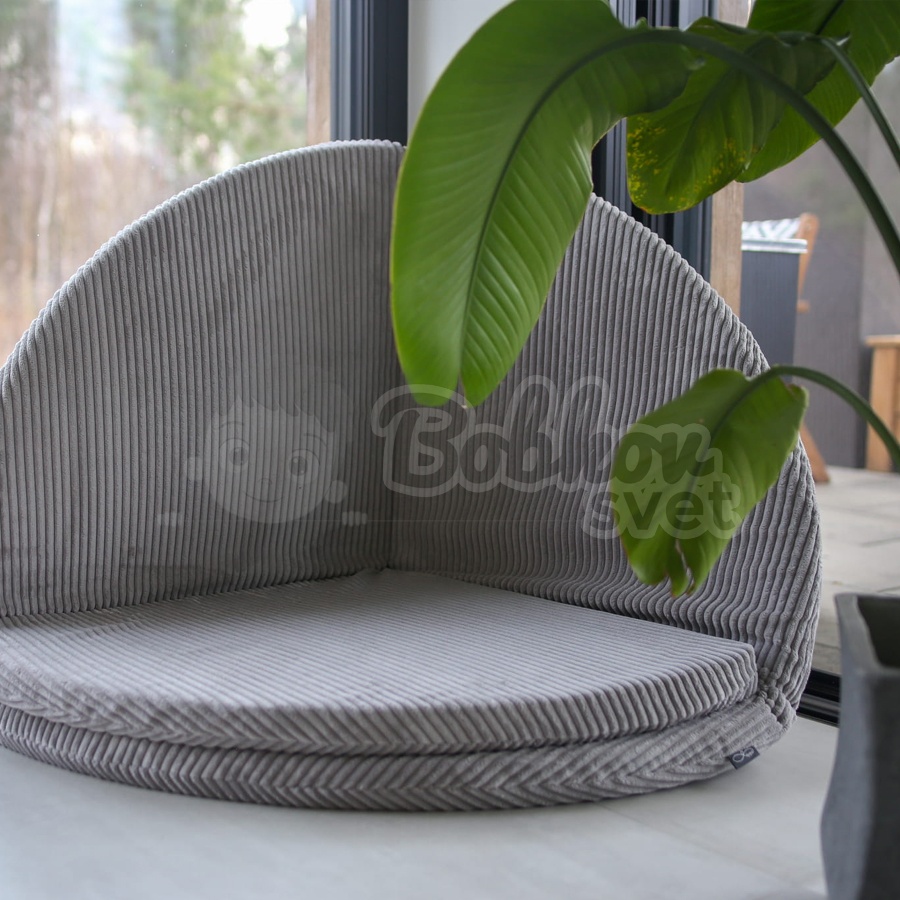 Skladacia hracia podložka Ø 130 cm HARD Corduroy - grey
