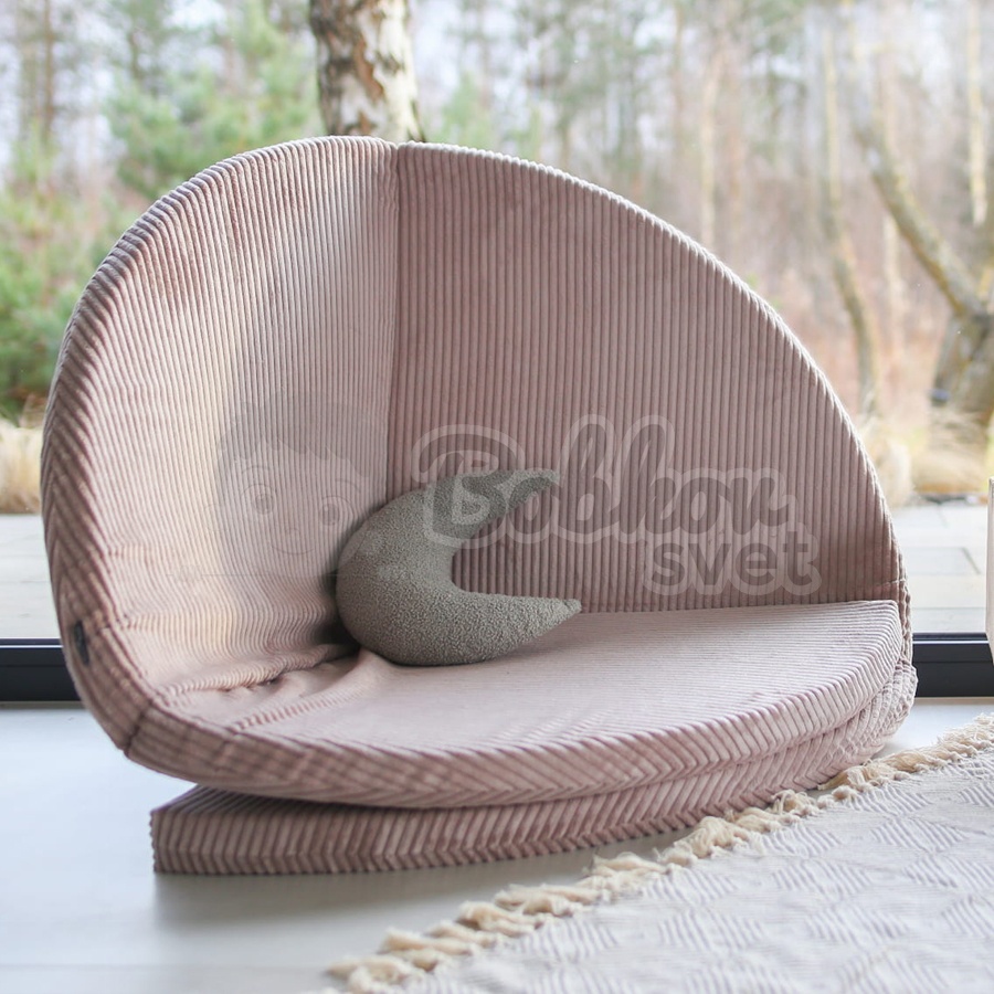 Skladacia hracia podložka Ø 130 cm HARD Corduroy - pink