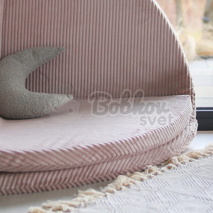 Skladacia hracia podložka Ø 130 cm HARD Corduroy - pink