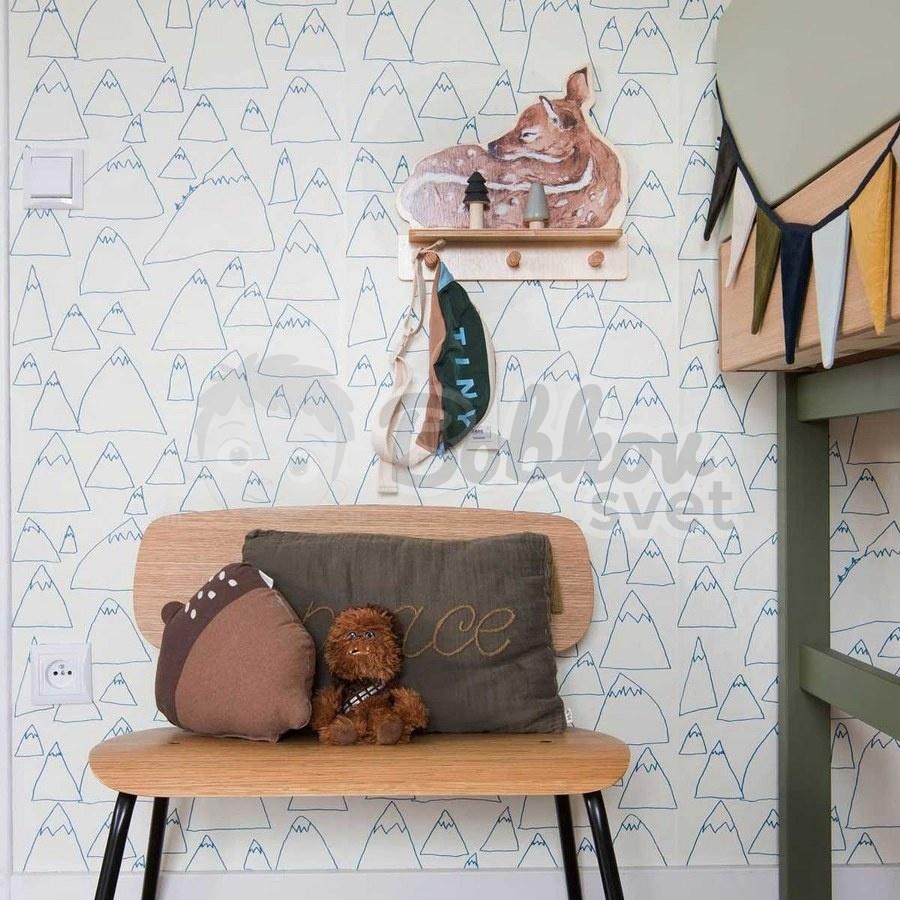 Drevená detská polička s vešiakom NATURE design - Deer