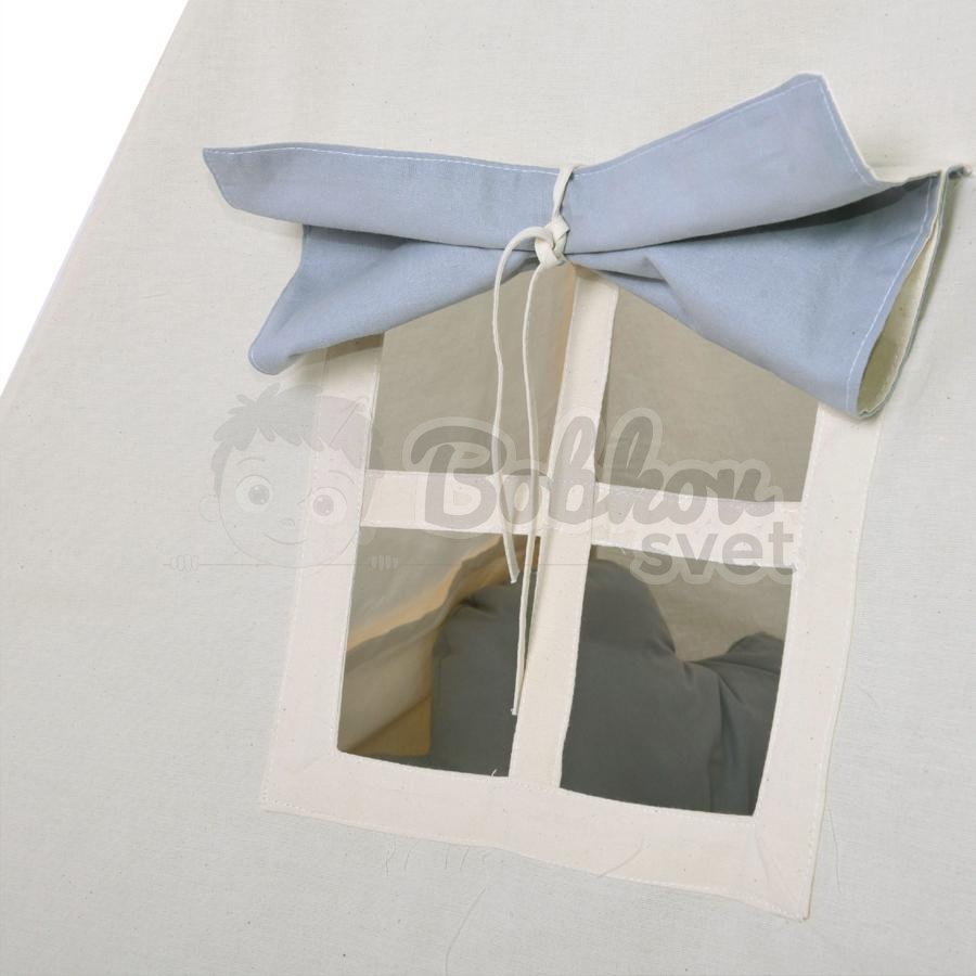 Teepee stan pre deti set s príslušenstvom - krémovo šedý