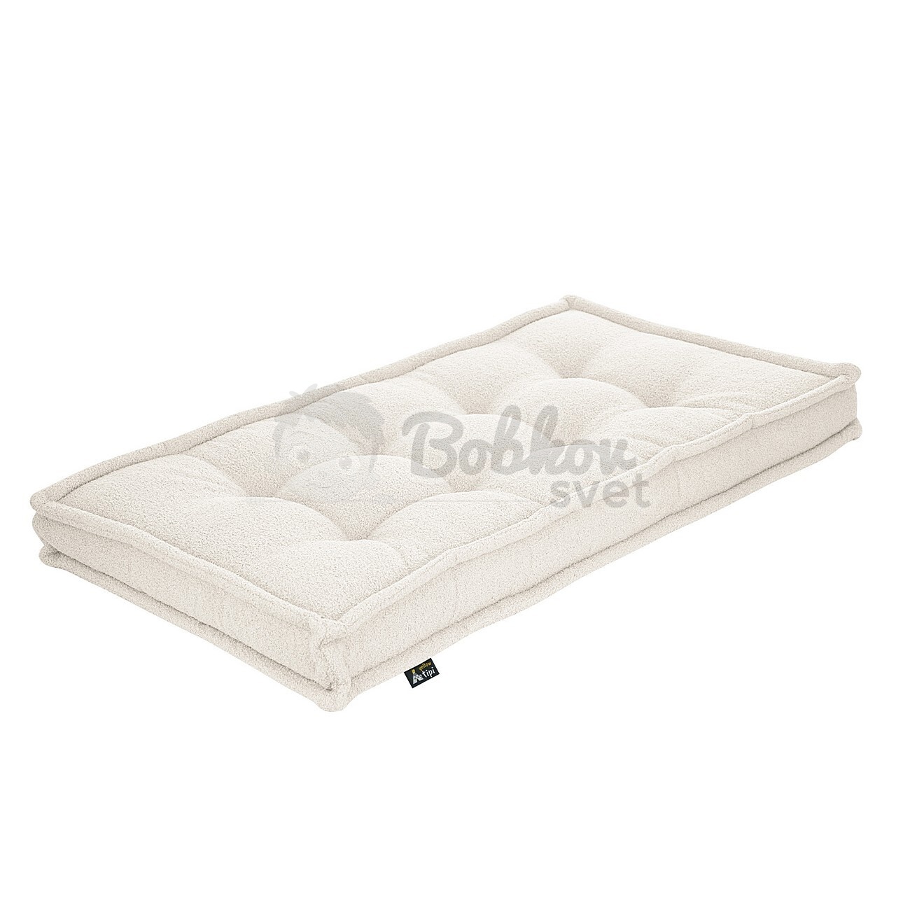 Veľký francúzsky matrac / puf na sedenie 120x60cm BOUCLE biela