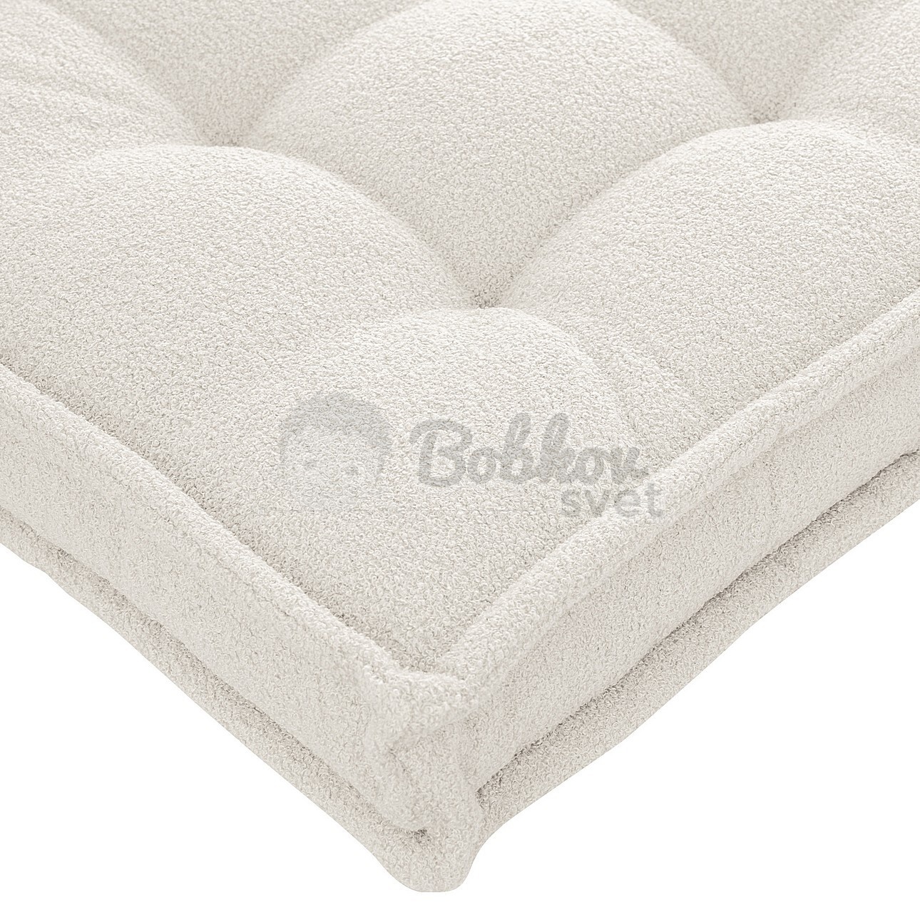 Veľký francúzsky matrac / puf na sedenie 120x60cm BOUCLE biela