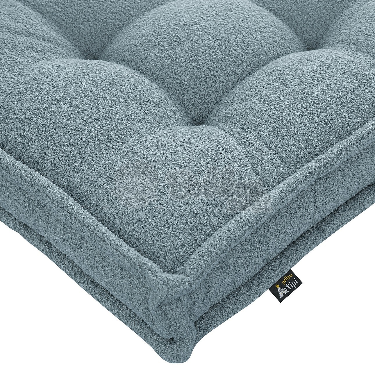 Veľký francúzsky matrac / puf na sedenie 120x60cm BOUCLE modrá