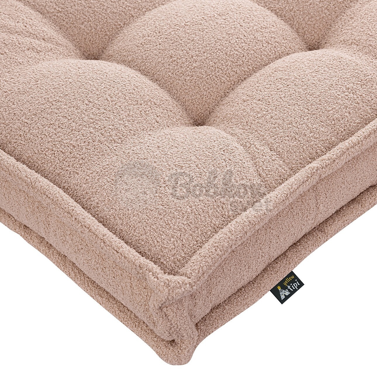 Veľký francúzsky matrac / puf na sedenie 120x60cm BOUCLE púdrovoružová
