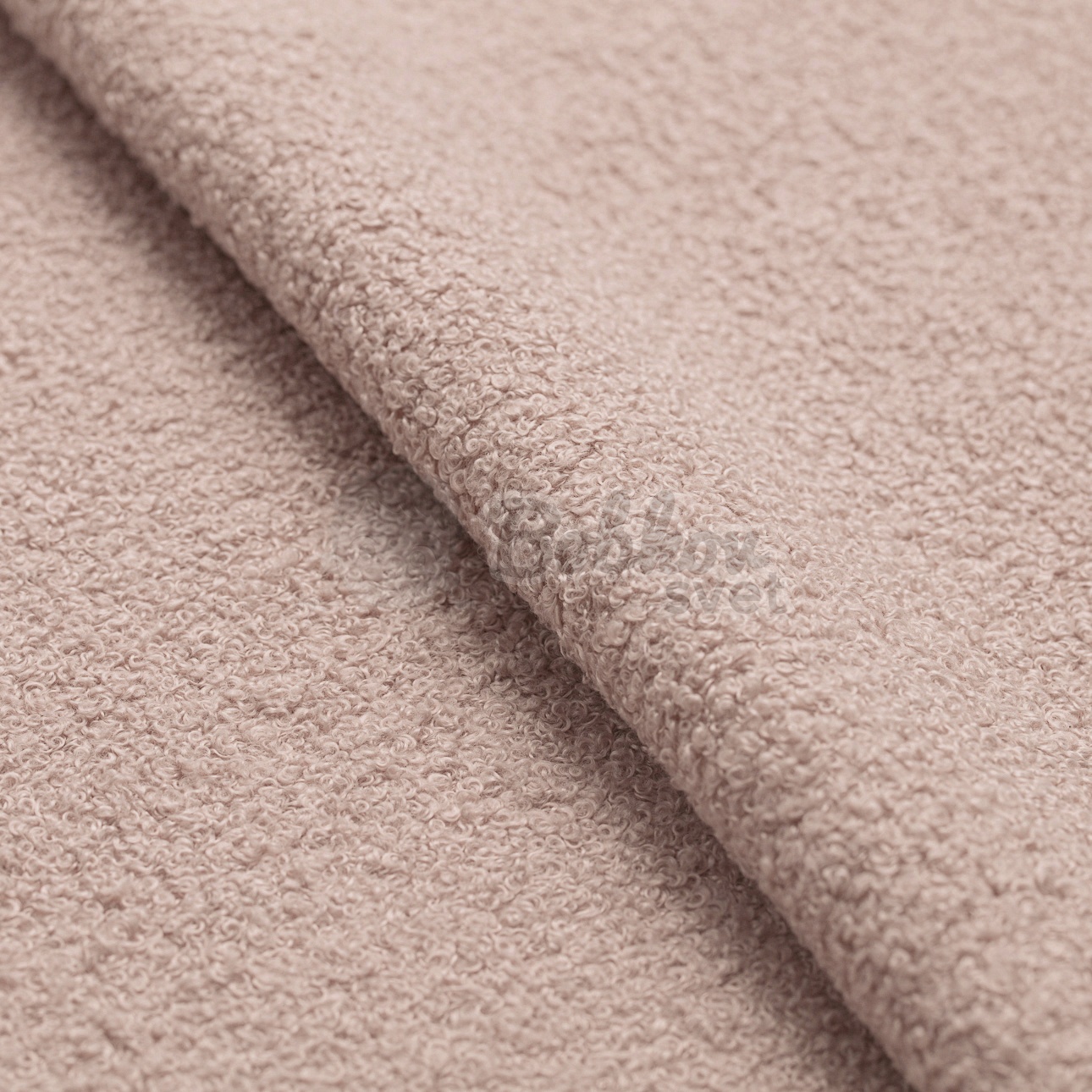 Veľký francúzsky matrac / puf na sedenie 120x60cm BOUCLE púdrovoružová