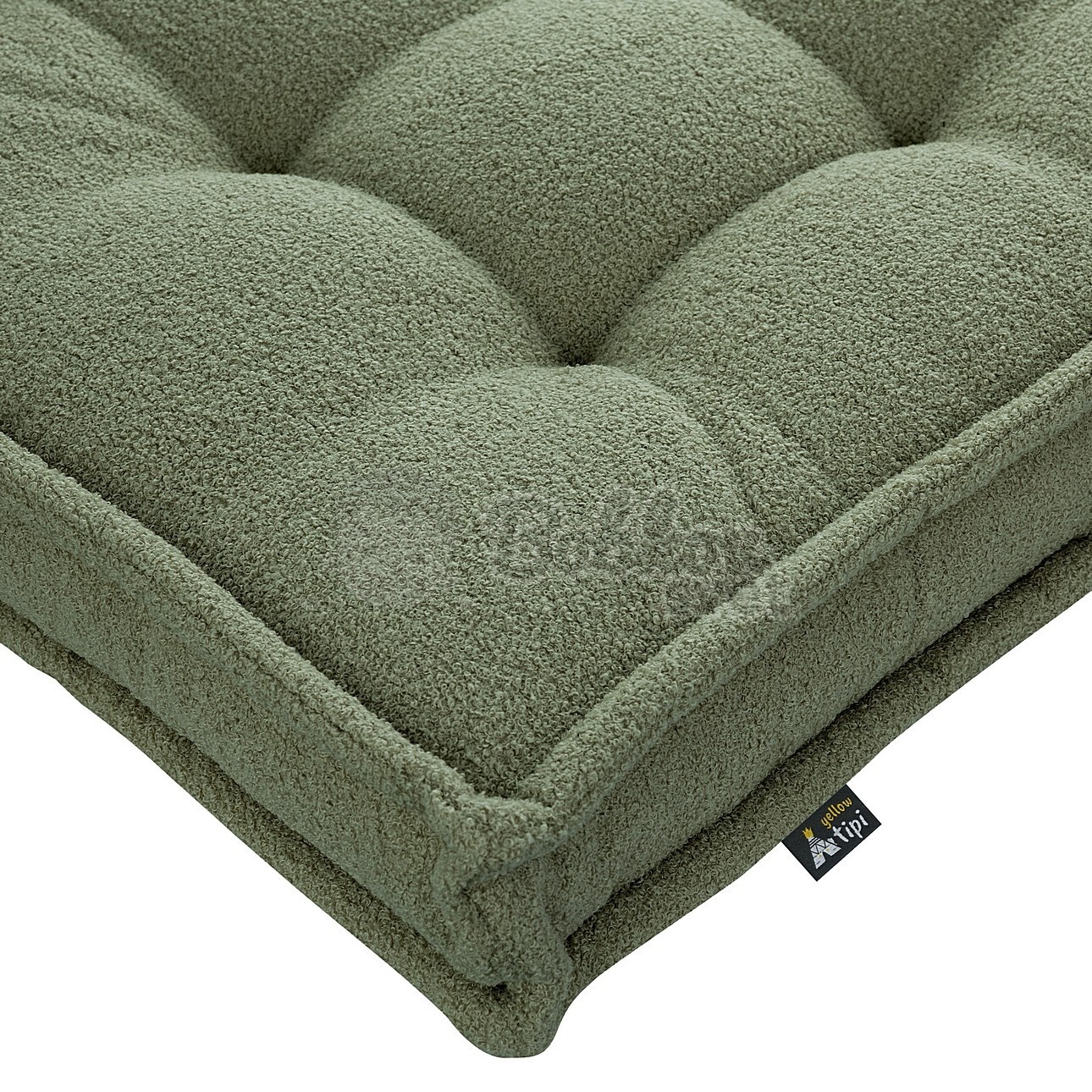 Veľký francúzsky matrac / puf na sedenie 120x60cm BOUCLE zelená