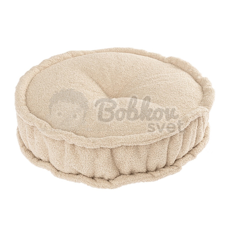 Francúzsky puf na sedenie / sedák 50cm BOUCLE beige