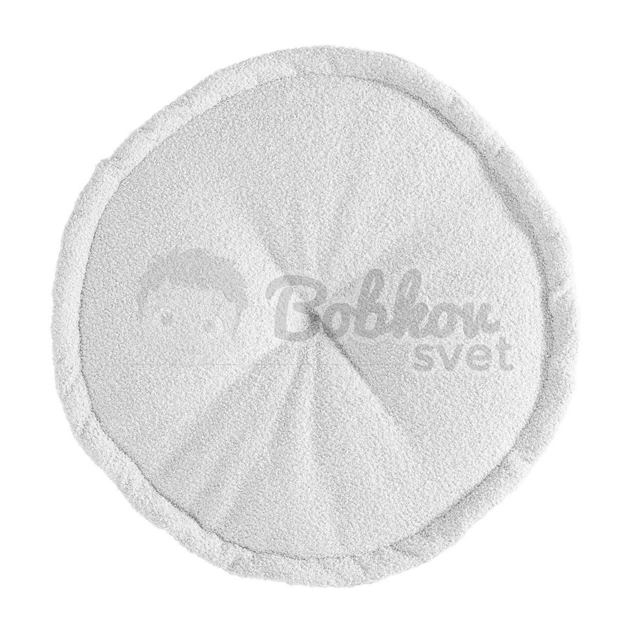 Francúzsky puf na sedenie / sedák 50cm BOUCLE white