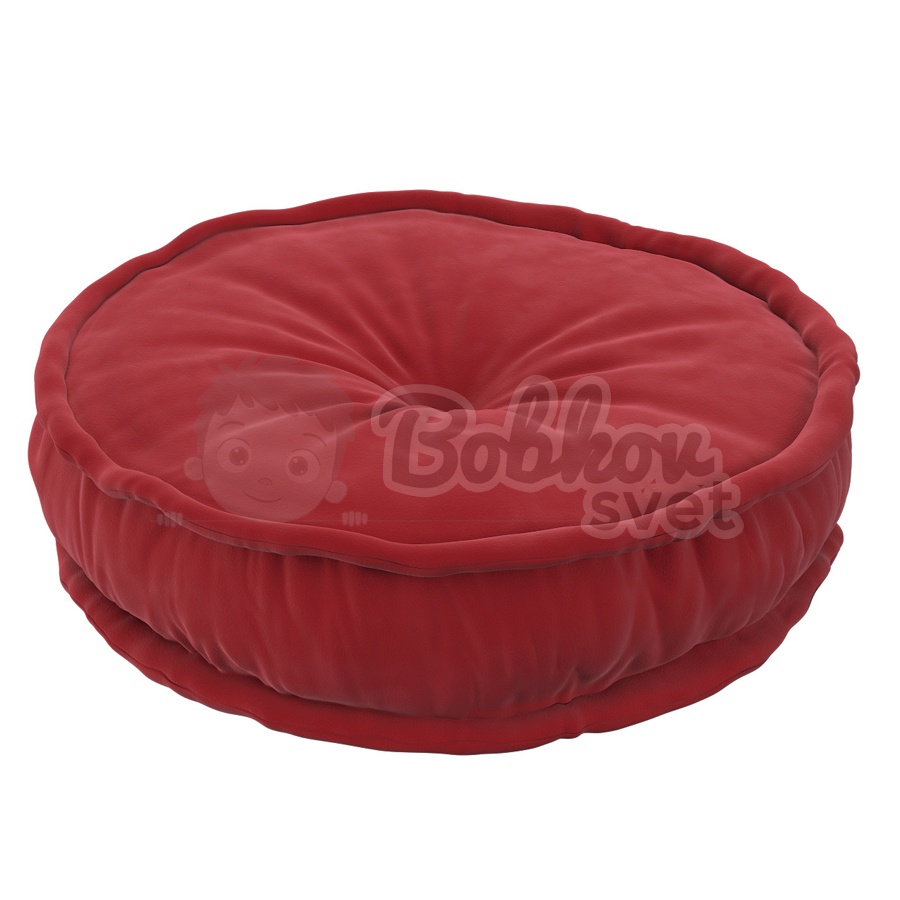 Francúzsky puf na sedenie / sedák 50cm tm. červená