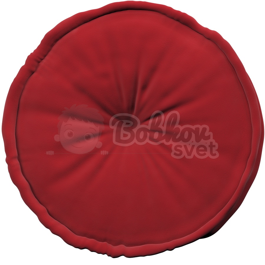 Francúzsky puf na sedenie / sedák 50cm tm. červená