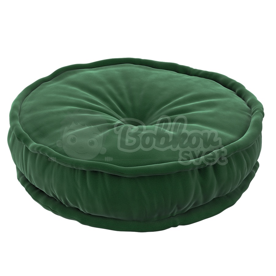 Francúzsky puf na sedenie / sedák 50cm tm. zelená