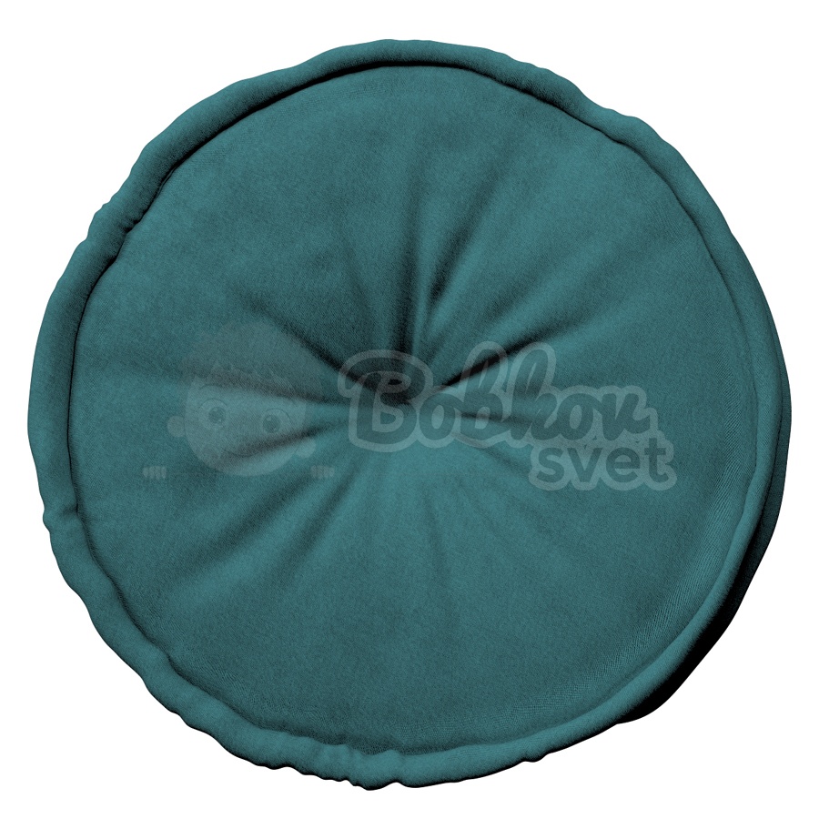 Francúzsky puf na sedenie / sedák 50cm tyrkys