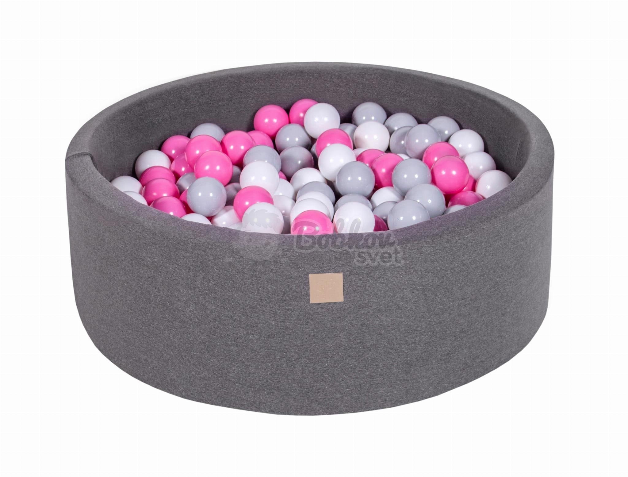 Detský suchý bazén MeowBaby® bez guličiek (90x30cm) - tmavo šedý