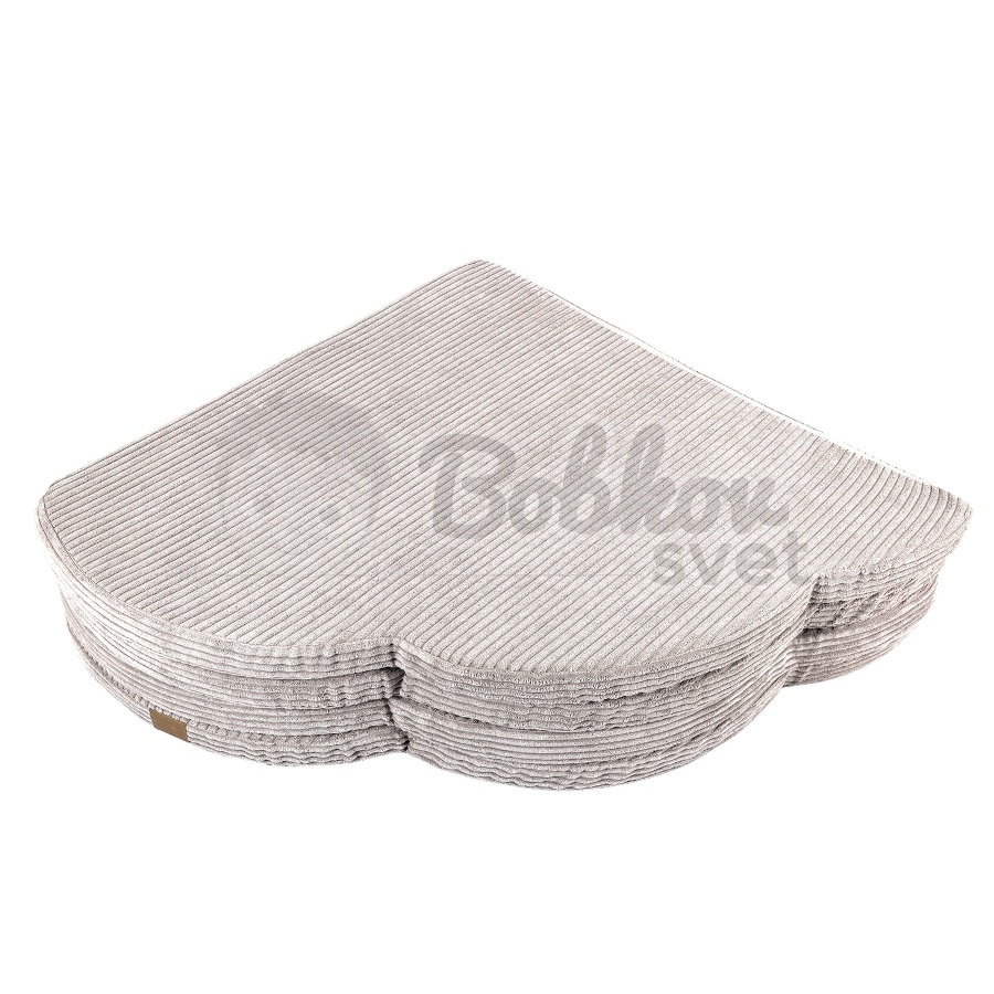 Detská podložka na hranie MeowBaby® 120x120 cm obláčik - Corduroy Estetic ECRU