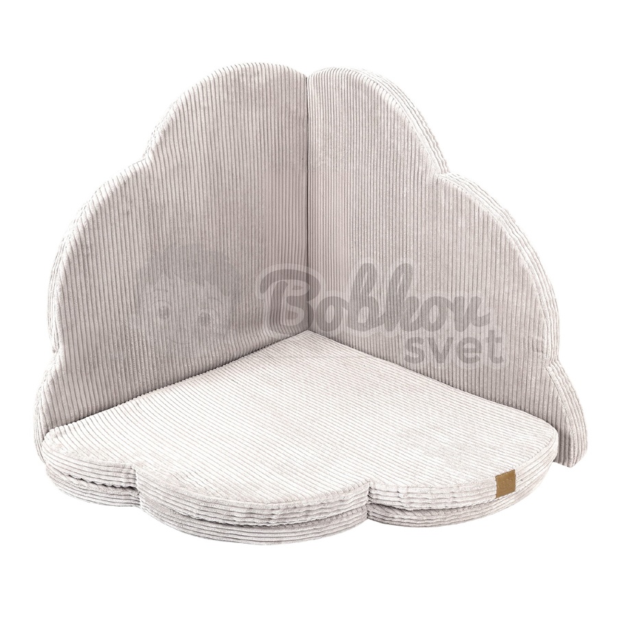 Detská podložka na hranie MeowBaby® 120x120 cm obláčik - Corduroy Estetic ECRU