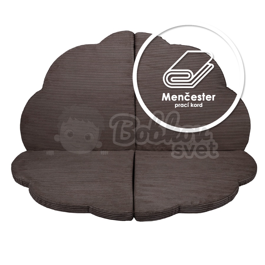 Detská podložka na hranie MeowBaby® 120x120 cm obláčik - Corduroy Estetic BROWN