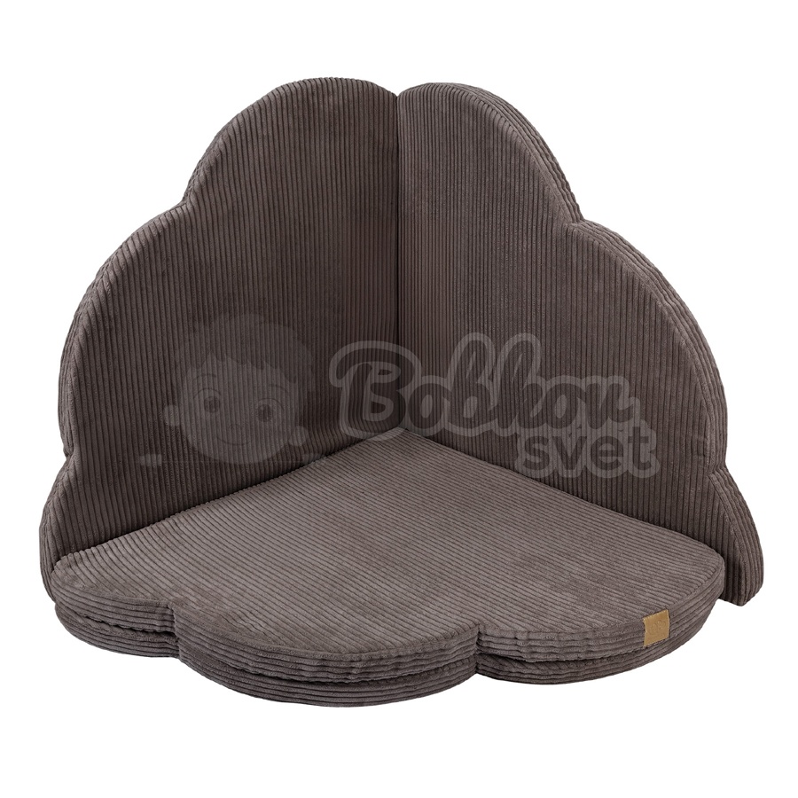 Detská podložka na hranie MeowBaby® 120x120 cm obláčik - Corduroy Estetic BROWN