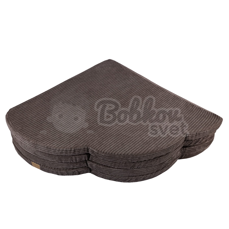 Detská podložka na hranie MeowBaby® 120x120 cm obláčik - Corduroy Estetic BROWN