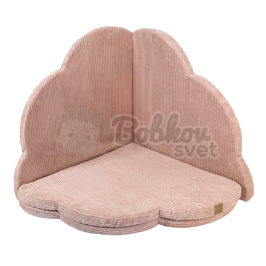 Detská podložka na hranie MeowBaby® 120x120 cm obláčik - Corduroy Estetic PINK