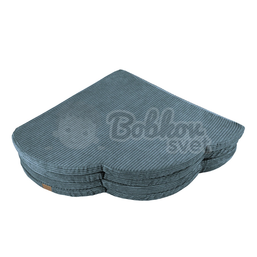Detská podložka na hranie MeowBaby® 120x120 cm obláčik - Corduroy Estetic TYRKYS