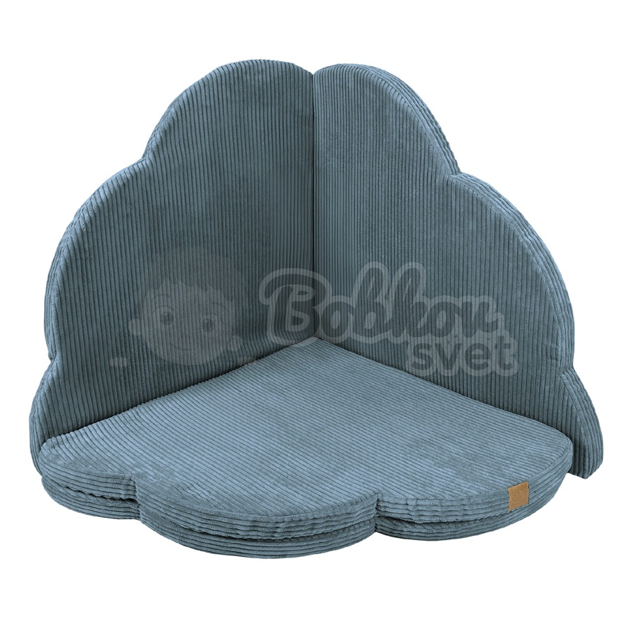 Detská podložka na hranie MeowBaby® 120x120 cm obláčik - Corduroy Estetic TYRKYS