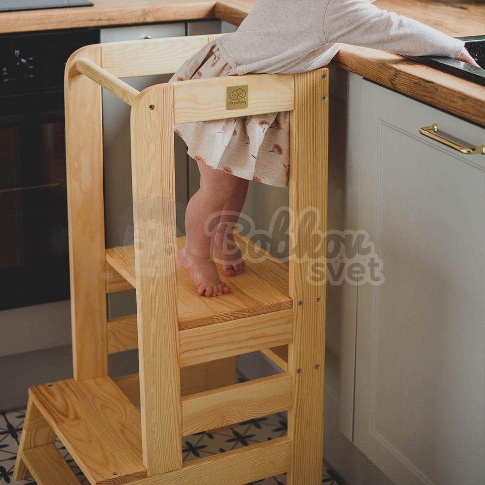 Učiaca veža STANDARD MeowBaby® Kitchen Helper prírodné drevo