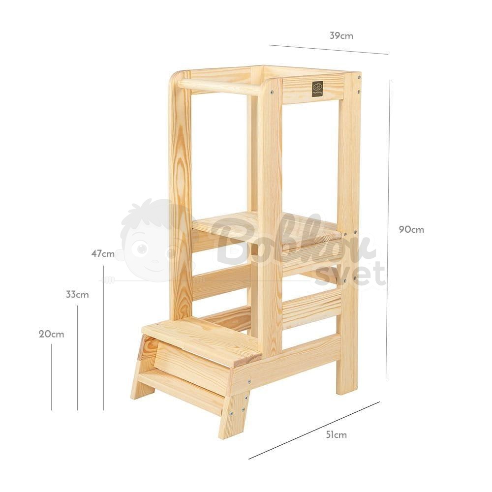 Učiaca veža STANDARD MeowBaby® Kitchen Helper prírodné drevo