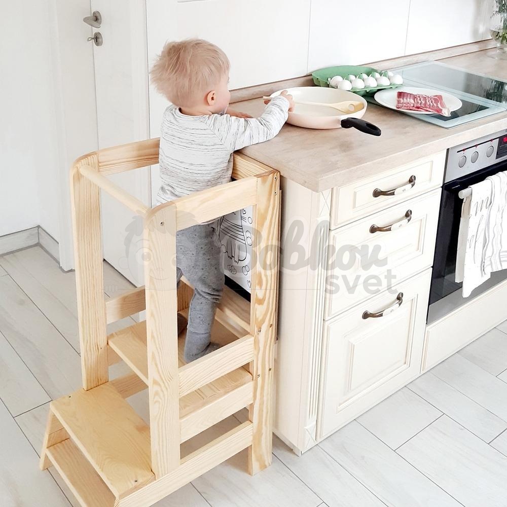 Učiaca veža STANDARD MeowBaby® Kitchen Helper s tabuľkou